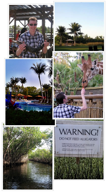 Alligators, giraffes, food and a good vacation. Alligators, giraffes, food and a good vacation.