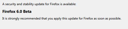 Firefox 6 Beta Update Firefox 6 Beta Update