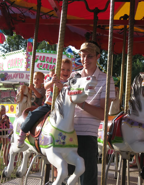 Enjoying the carousel.