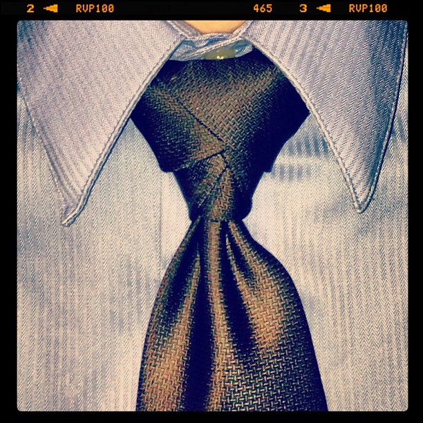 How does my tie look? It's an Eldredge knot.