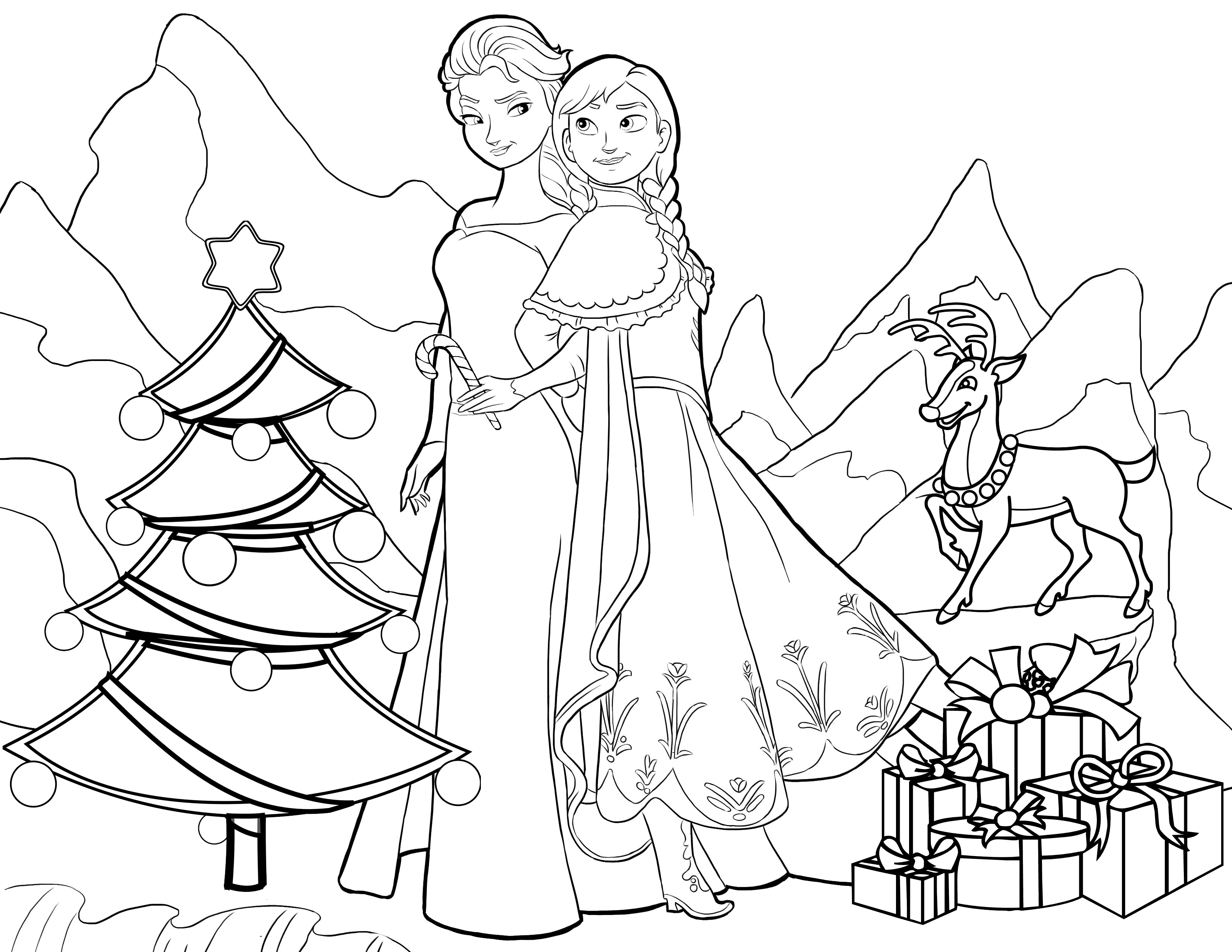 Frozen Sheets Christmas Printable Coloring Pages
